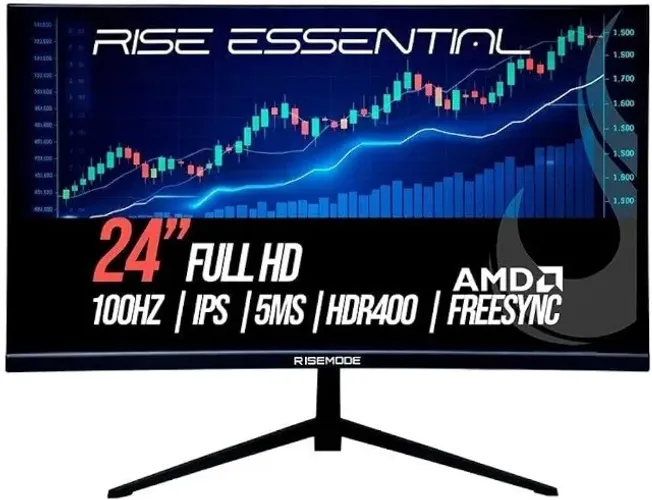 Monitor Gamer Rise Mode 24", FHD, 100Hz, 5ms, IPS, HDMI e VGA, SRGB 99%, Preto