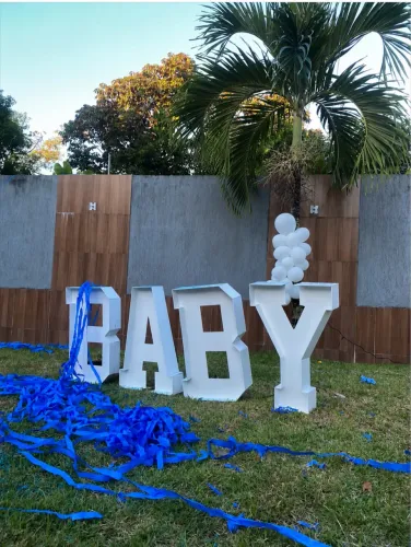 Alugo nome Baby 60cm para decoração de chá revelação ou chá de fraldas