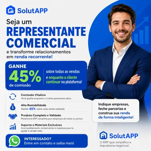 Representante Comercial SolutAPP - Ganhe 45% de Comissão Recorrente