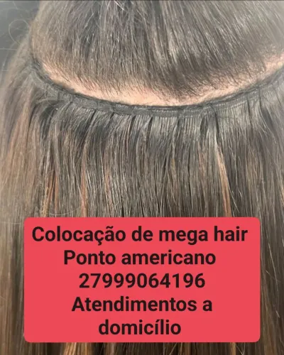 Colocação de Mega Hair Ponto Americano 