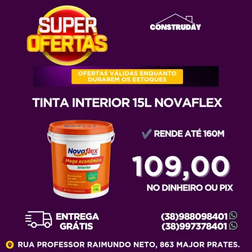 Tinta Acrílica Interior 15L Novaflex