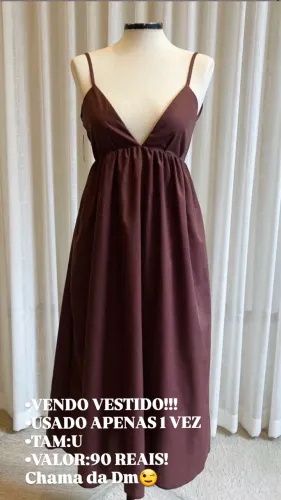Vestido mídi Marrom