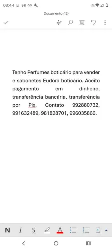 Vendo Perfumes Boticário e sabonetes Eudora contato *, *, *, 