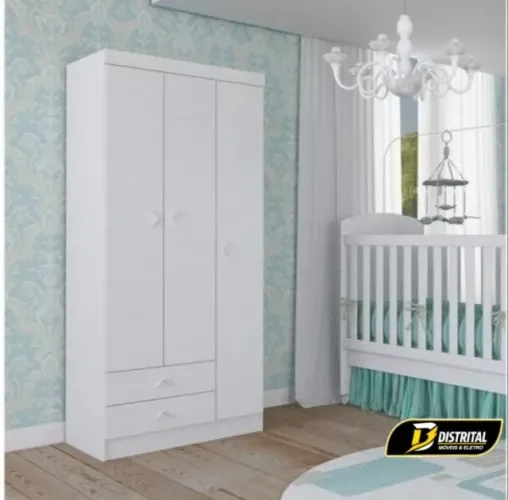 Guarda Roupa Infantil 3 Portas 2 Gavetas Novo