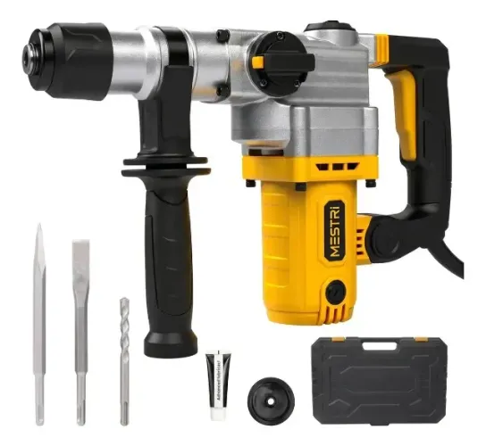 Martelo Martelete Rompedor Perfurador 1000w 127v Bomvink Amarelo maleta e talhadeira