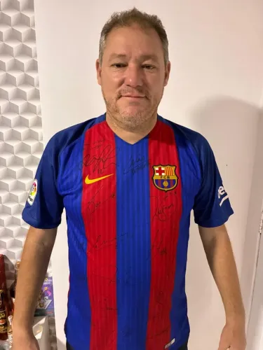 Camisa Barcelona 2016 Autografada Trio MSN Messi Suárez Neymar - Envio Nacional
