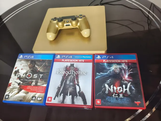 PS4 SLIM 1TB DOURADO  EDIÇÃO LIMITADA 