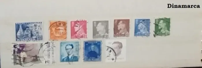 Selos postais antigos da Dinamarca - Clássicos e Raros - Cerca de 1960-1965