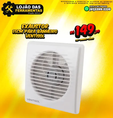 Exaustor Para Banheiro de 15cm Ventisol