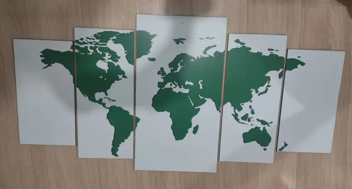 Kit quadros mapa mundi