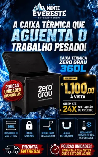 Caixa térmica 360 litros -preto- novo - a pronta entrega