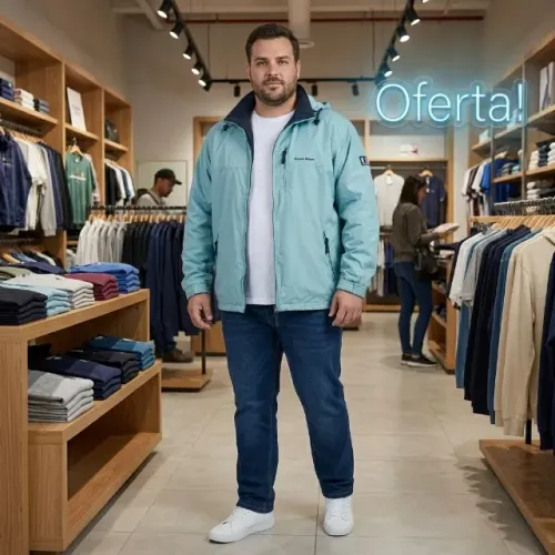 Jaqueta Corta Vento Masculina Plus Size Human Nature com Capuz e Forro Interno
