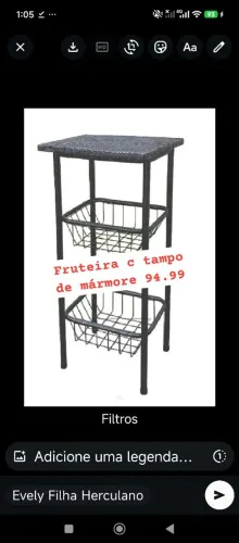 Super Fruteira c tampo de mármore