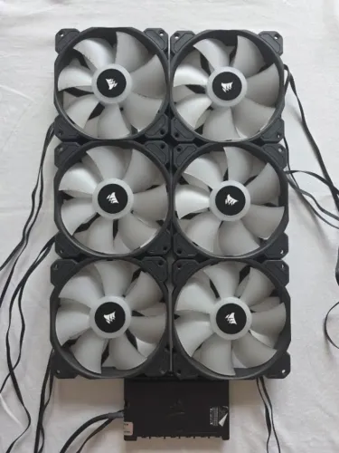 Kit Corsair 6 Fans Sp120 Rgb + Controlador Commander Core Xt
