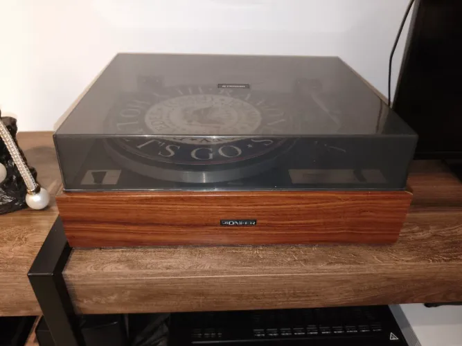 Toca discos Pioneer P12 R com 9 LPs