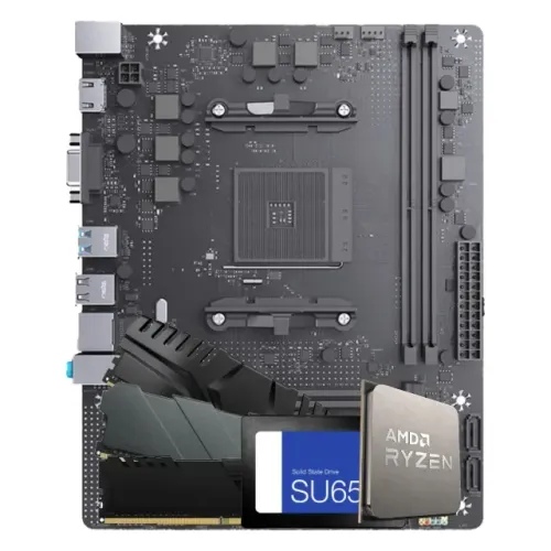 Kit Upgrade, AMD Ryzen 5 5600GT, Placa Mãe Chipset B450, SSD 512GB, Memória 16GB (2X8GB) D