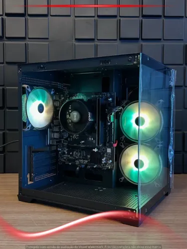 PC Gamer R5 5600GT, 16GB, SSD 480GB, Gabinete Aquário, Fonte 500W