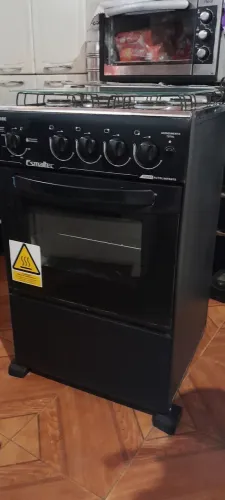 Fogão 4 bocas Esmaltec Preto Caribe