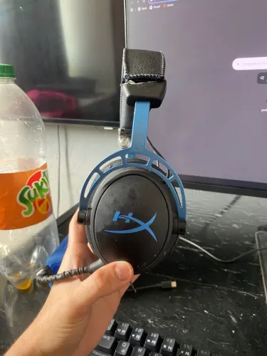 Headset Gamer Hyperx Cloud Alpha S Blue com multiplas marcas de uso