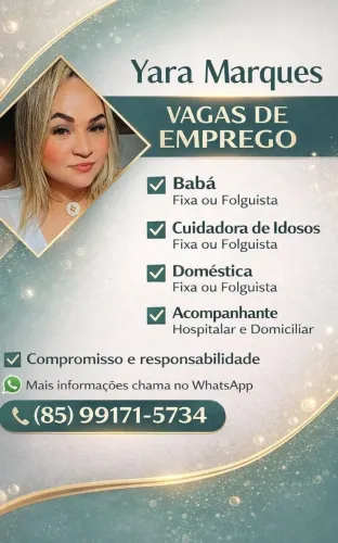 Yara Marques - Encaminhamento de Cuidadoras e Folguistas, Babá, Doméstica.
