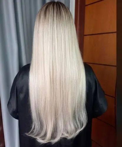 Cabelo humano vietnamita de 55cm com aplicação