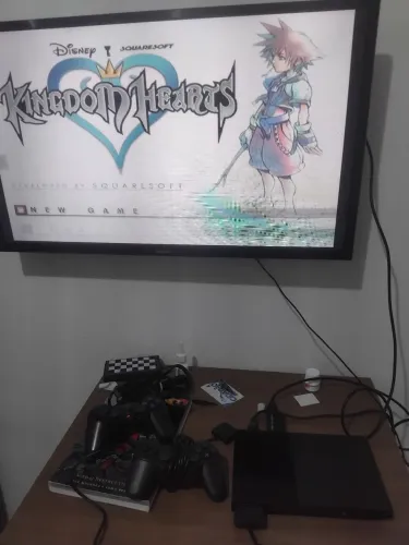 Ps2 com 2 controles, jogos e leitor funcionando