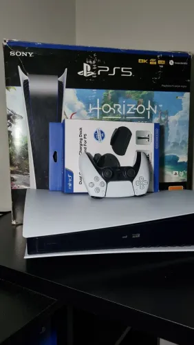 Ps5 FAT digital SEMINOVO na CAIXA + Base e Carregador de controle- PlayStation 5