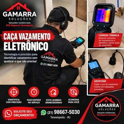 Caça Vazamento Eletrônico | Geofone e Câmera Térmica | Teresópolis