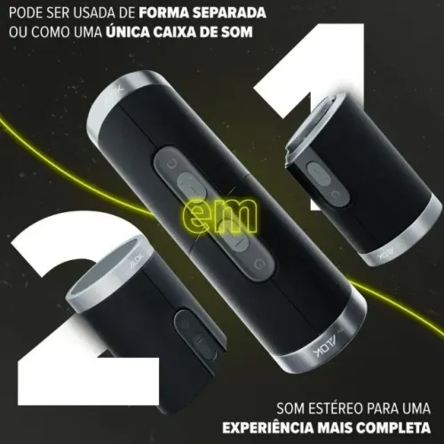 Caixa de Som Bluetooth Waaw by Alok Duo 20W 14 horas de bateria, resistência à água