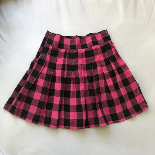 Saia xadrez rosa