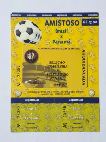 Raro Ingresso Seleção Brasileira X Panamá 2001 Arena da Baixada Futebol Athletico