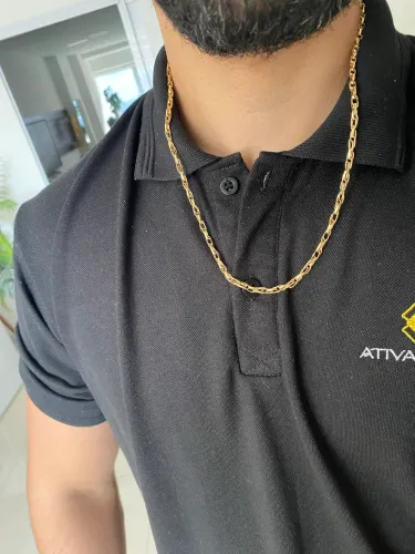Corrente tijolinho duplo ouro 18k