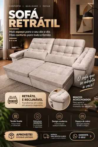 Sofá retrátil e reclinável (5 unidades disponíveis)