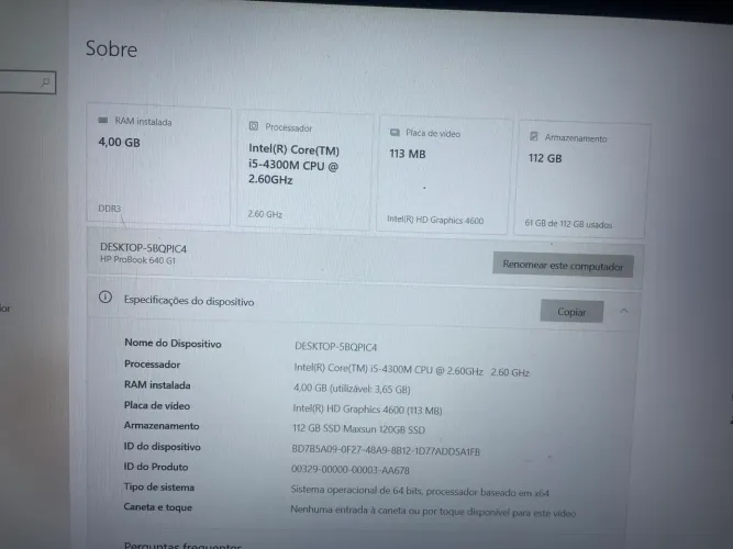 Vendo notebook HP