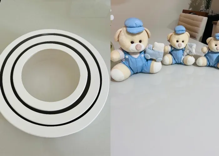Kit de 3 nichos com 3 ursos de pelúcia 