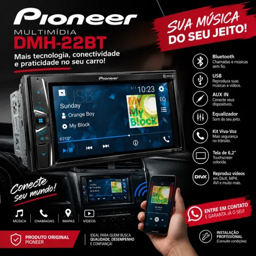 Multimídia Pioneer 6.2 polegadas