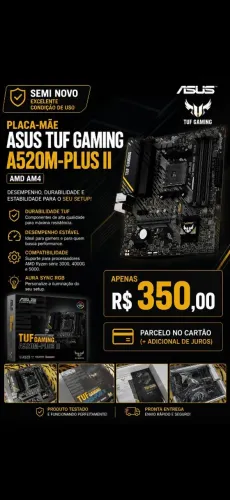 PLACA-MÃE ASUS TUF GAMING A520M-PLUS II