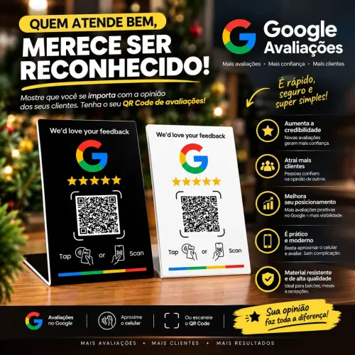 PLACA DE AVALIAÇÃO GOOGLE