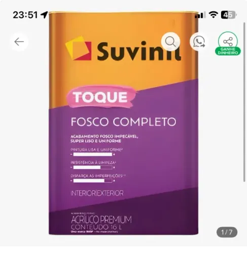 Tinta Suvinil 16L linda cor lilás YOGA Acrílico Toque Fosco Completo