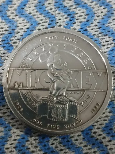 Raríssima Moeda Mikey Mouse 1988 comemora 60 anos da Disney 