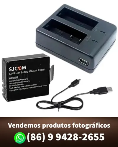 Carregador + Bateria Para Sjcam Sj4000 Sj5000 Sj6000 Sj7000 (nova e original)