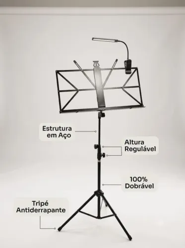 Estante de partitura com pedestal e tripé!