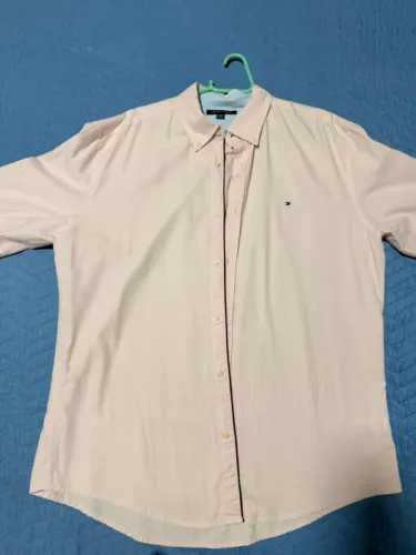 camisa social masculina tommy hilfiger, cor de rosa, original, tamanho GG (XL-extra large)