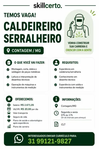 Caldeireiro Serralheiro - Contagem/MG