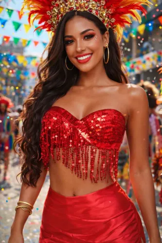 Top de lantejoulas vermelho - fantasia carnaval 2026