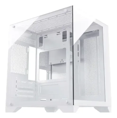 Gabinete Gamer Aquário Vidro Temperado Cor Branco Branco