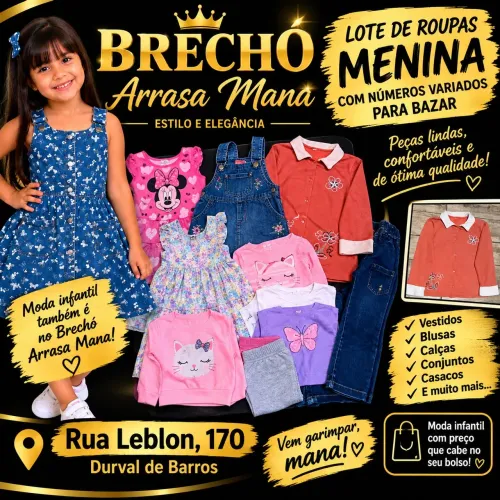 Lote menina com números variados