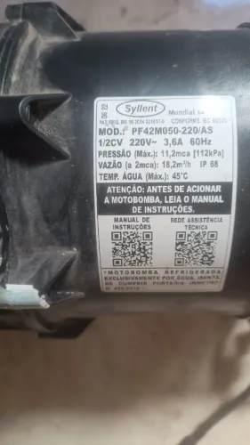 Bomba Pré Filtro Syllent Autoescorvante 1/2 Cv Motor Weg 220
