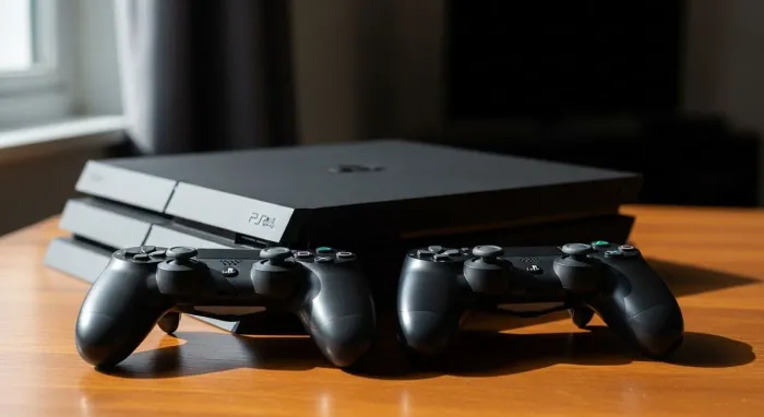 PS4 + 2 controles e 18 jogos