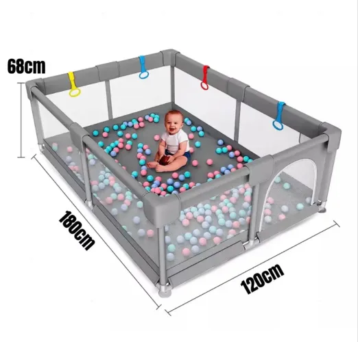 Cercadinho para Bebê 1,80m x 1,20m - Cinza